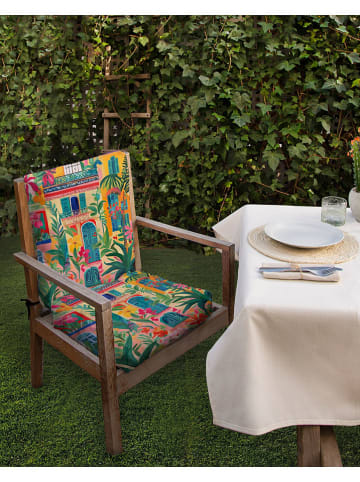 Madre Selva Poduszka w kolorze pomarańczowo-żółto-zielonym na krzesło - 105 x 45 cm