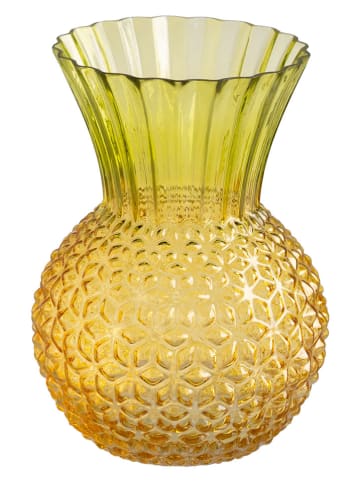 Madre Selva Vaas geel/groen - (H)22 cm