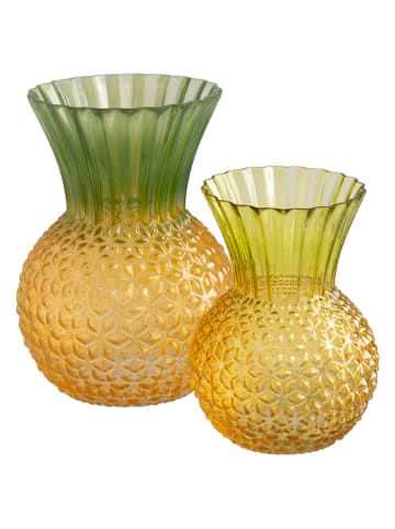 Madre Selva Vase in Gelb/ Grün - (H)22 cm