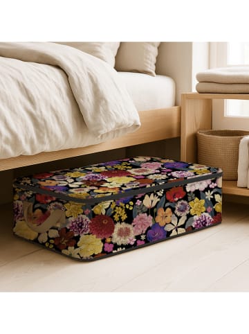 Madre Selva Opbergbox "Wild Beauty" zwart/geel/lichtroze - (L)60 x (B)45 cm