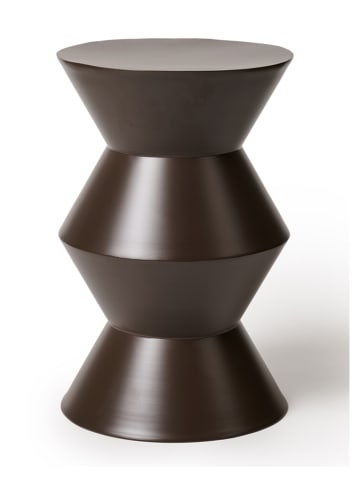 Madre Selva Beistelltisch "Coleman" in Braun - (H)43 x Ø 35 cm