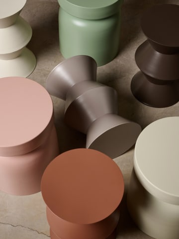 Madre Selva Bijzettafel "Coleman" taupe - (H)43 x Ø 35 cm