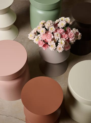 Madre Selva Bijzettafel "Coleman" taupe - (H)43 x Ø 35 cm