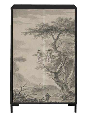 Madre Selva Kommode "Walter" in Beige/ Grau - (B)75 x (H)122,5 x (T)40 cm