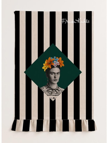 Madre Selva Geschirrtuch "Frida" in Grün/ Weiß/ Schwarz - (L)75 x (B)50 cm