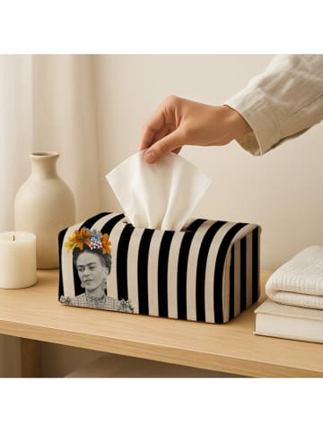 Madre Selva Tissueboxhoes zwart/wit - (B)29 x (H)9 x (D)14 cm