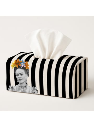 Madre Selva Tissueboxhoes zwart/wit - (B)29 x (H)9 x (D)14 cm