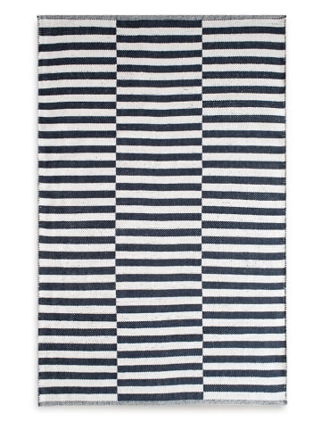 Madre Selva Baumwoll-Teppich in Schwarz/ Weiß - (L)170 x (B)120 cm