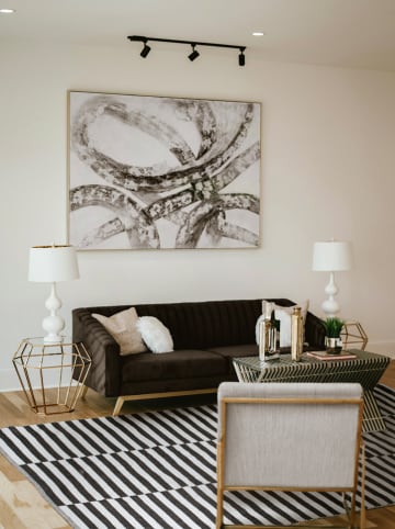 Madre Selva Katoenen tapijt zwart/wit - (L)170 x (B)120 cm