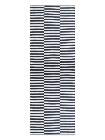 Madre Selva Baumwoll-Teppich in Schwarz/ Weiß - (L)200 x (B)80 cm