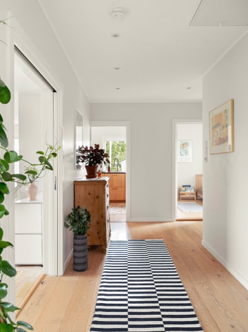 Madre Selva Baumwoll-Teppich in Schwarz/ Weiß - (L)200 x (B)80 cm