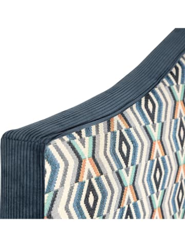 Madre Selva Zagłówek łóżka "Suzanne" w kolorze niebieskim ze wzorem - szer. 150 cm