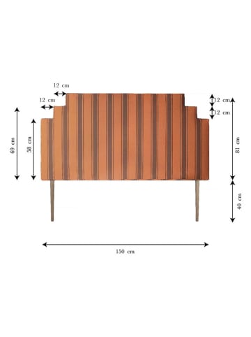 Madre Selva Kopfteil "Sunset" in Orange/ Braun - (B)150 x (H)121 cm