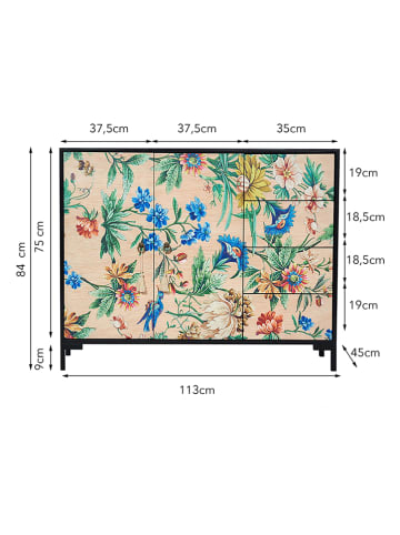 Madre Selva Kredens "Wilma" ze wzorem - 113 x 75 x 45 cm