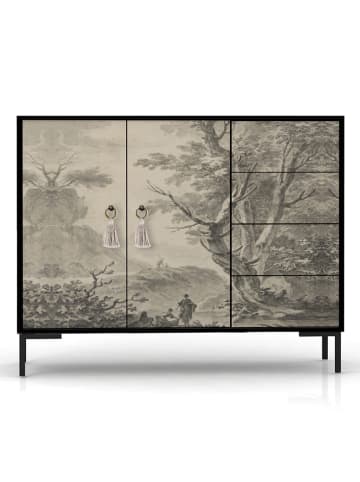 Madre Selva Sideboard "Wilma" in Beige/ Grau - (B)113 x (H)75 x (T)45 cm
