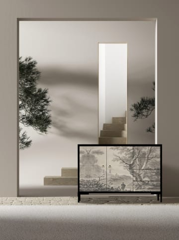 Madre Selva Sideboard "Wilma" in Beige/ Grau - (B)113 x (H)75 x (T)45 cm