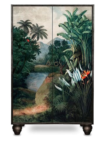 Madre Selva Schrank "Tropical Jungle" in Grün - (B)75 x (H)127 x (T)45 cm