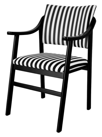 Madre Selva Stoel "Etienne" zwart/wit- (B)52 x (H)84 x (D)43 cm