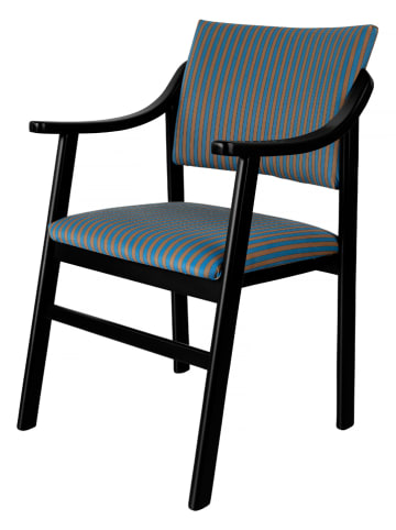 Madre Selva Armleunstoel "Silla" blauw/lichtbruin - (B)43 x (H)84 x (D)52 cm