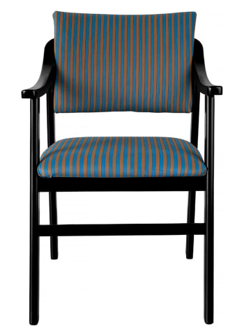 Madre Selva Armleunstoel "Silla" blauw/lichtbruin - (B)43 x (H)84 x (D)52 cm