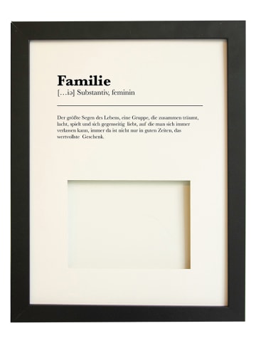 Madre Selva Bilderrahmen "Familie" in Schwarz/ Weiß - (B)30 x (H)40 cm