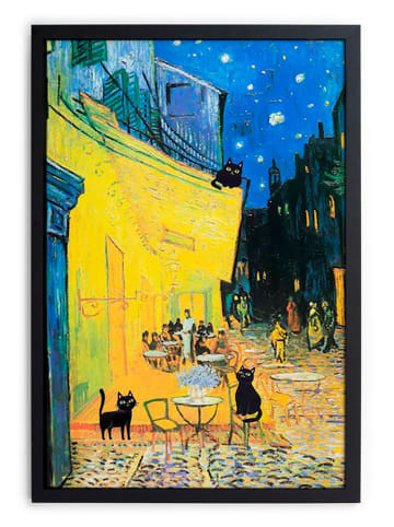 Madre Selva Ingelijste kunstdruk "Cats Van Gogh" - (B)30 x (H)40 cm