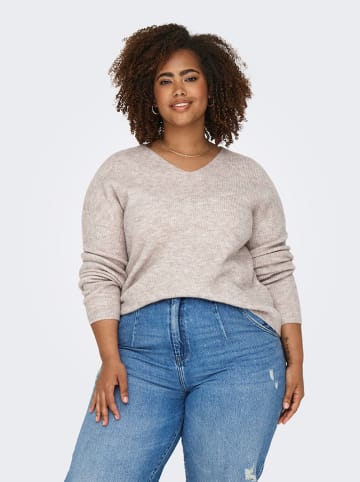 ONLY Carmakoma Pullover in Rosa/ Creme