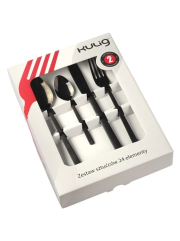 Vialli Design 24tlg. Besteck-Set in Schwarz