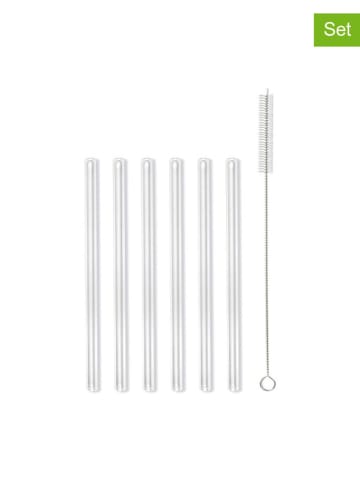 Vialli Design 6er-Set: Trinkhalme in Weiß - (H)15 x Ø 0,80 cm