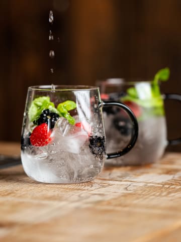 Vialli Design 2er-Set: Gläser "Bolla" in Transparent/ Grau - 400 ml