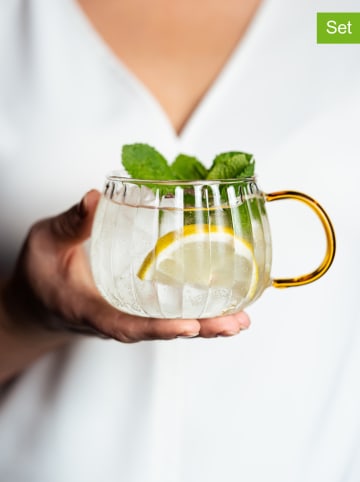 Vialli Design Szklanki (2 szt.) "Tulip" w kolorze żółtym - 350 ml