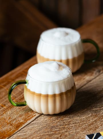 Vialli Design 2er-Set: Gläser "Tulip" in Transparent/ Grün - 350 ml