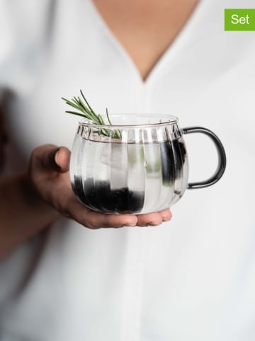 Vialli Design 2-delige set: glazen "Tulip" transparant/grijs - 350 ml