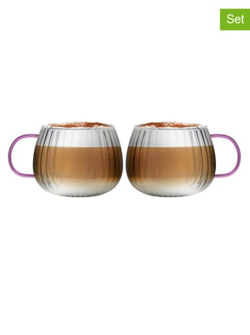 Vialli Design 2-delige set: glazen "Tulip" transparant/roe - 350 ml