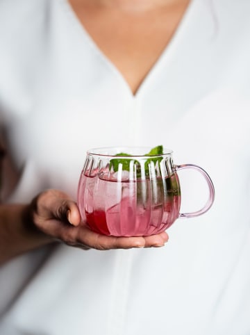 Vialli Design Szklanki (2 szt.) "Tulip" w kolorze różowym - 350 ml