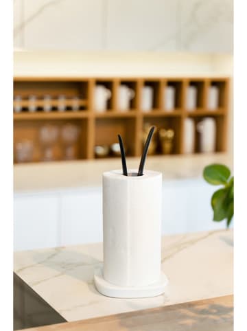 Vialli Design Küchenrollenhalter in Weiß/ Schwarz - (H)36 x Ø 15,5 cm