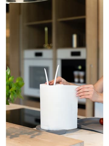 Vialli Design Küchenrollenhalter in Weiß/ Grau - (B)15 x (H)32 x (T)15 cm