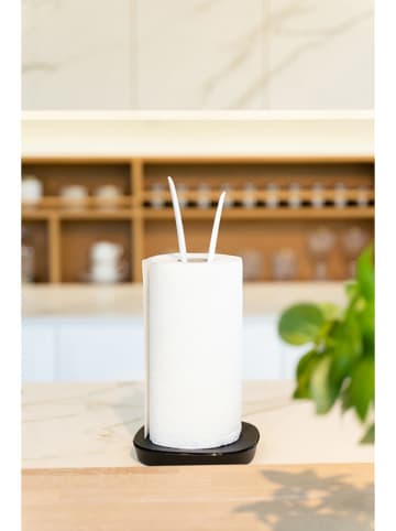 Vialli Design Keukenrolhouder wit/zwart - (H)36 x Ø 15,5 cm