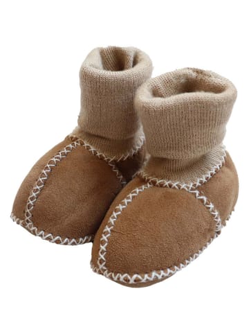 Kaiser Naturfellprodukte 2tlg. Set: Lammfell-Fäsutlinge und Boots in Hellbraun