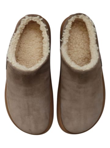 Kaiser Naturfellprodukte Lammfell-Pantoletten "Lina" in Taupe