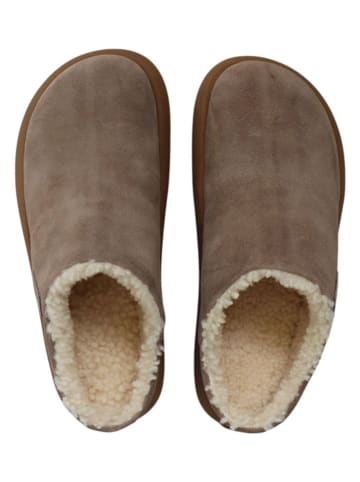 Kaiser Naturfellprodukte Klapki wełniane "Lina" w kolorze szarobrązowym