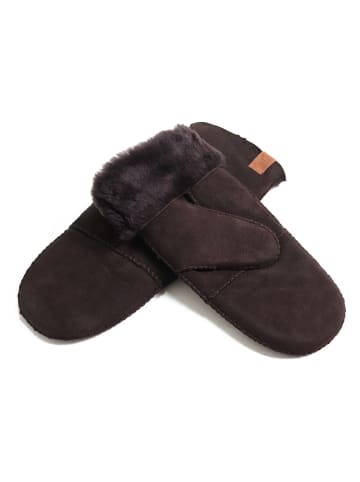 Kaiser Naturfellprodukte Wełniane rękawiczki w kolorze brązowym