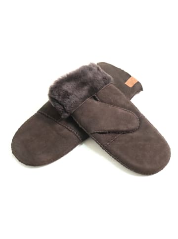 Kaiser Naturfellprodukte Lammfell-Fäustlinge in Braun