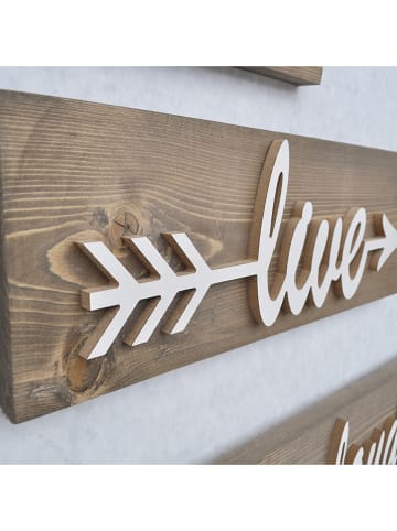 Scandinavia Concept 3er-Set: Wanddekore in Walnuss - (B)40 x (H)14 cm