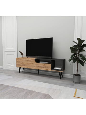 Evila TV-Regal "Alba" in Walnuss - (B)150 x (H)49,5 x (T)29,5 cm