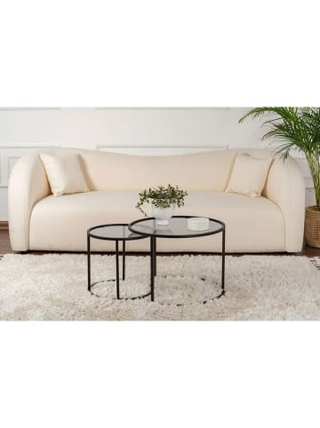 Evila 2er-Set: Couchtische ''Aurum'' in Hellgrau/ Schwarz