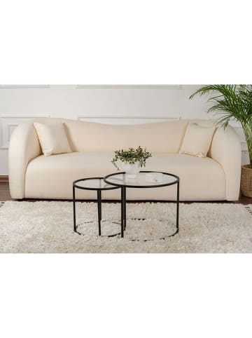 Evila 2-delige set: salontafels "Aurum" transparant/zwart