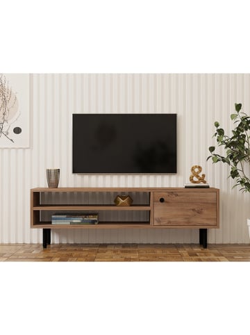 Evila TV-Regal "Avila" in Hellbraun/ Schwarz - (B)120 x (H)38 x (T)30 cm