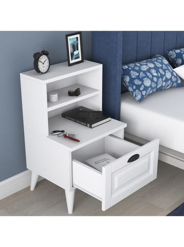 Evila Nachtkastje wit - (B)45 x (H)74,4 x (D)40 cm