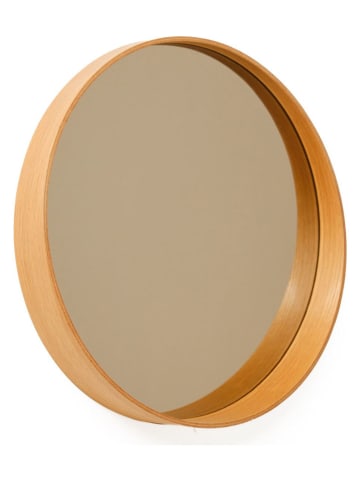 Evila Wandspiegel "Bias" in Beige - Ø 60 cm